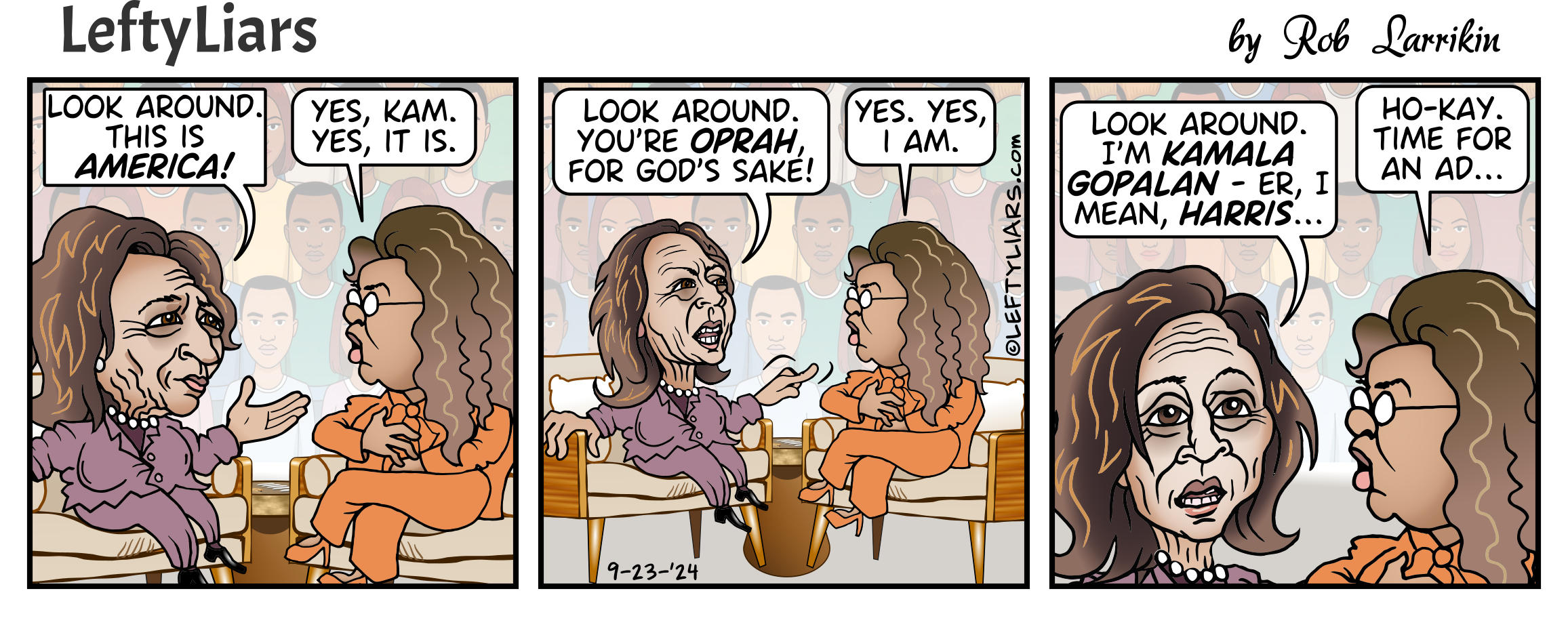 Oprah and Kamala cartoon