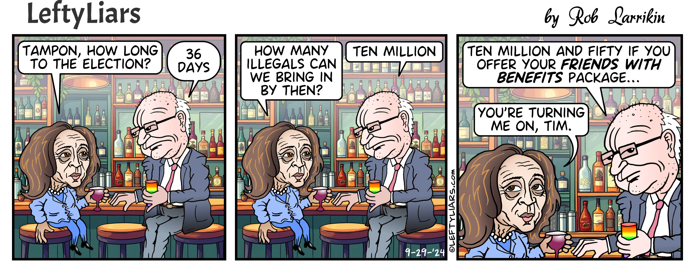 Kamala Harris Tim Walz cartoon