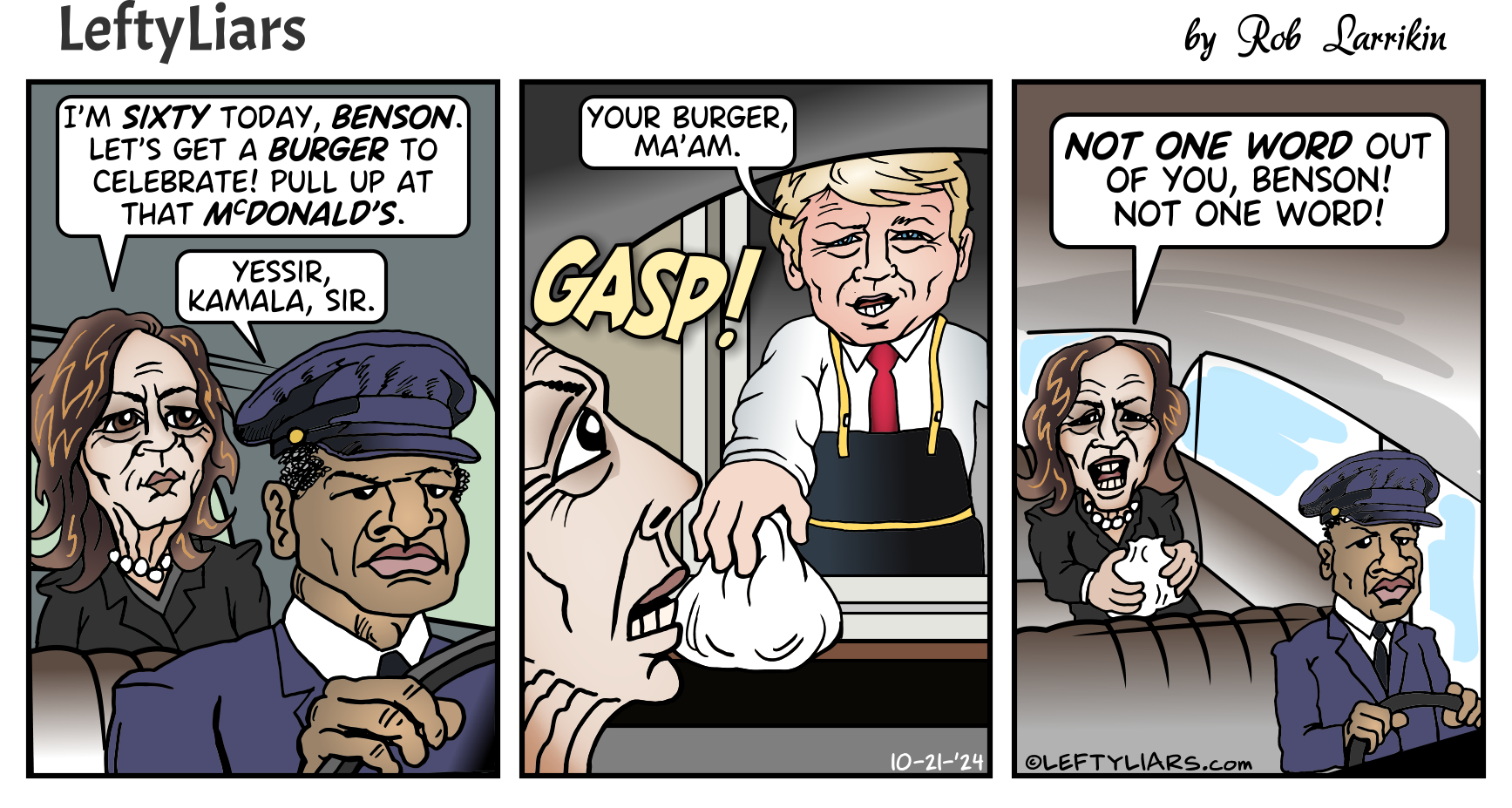 Donald Trump and Kamala Harris cartoon