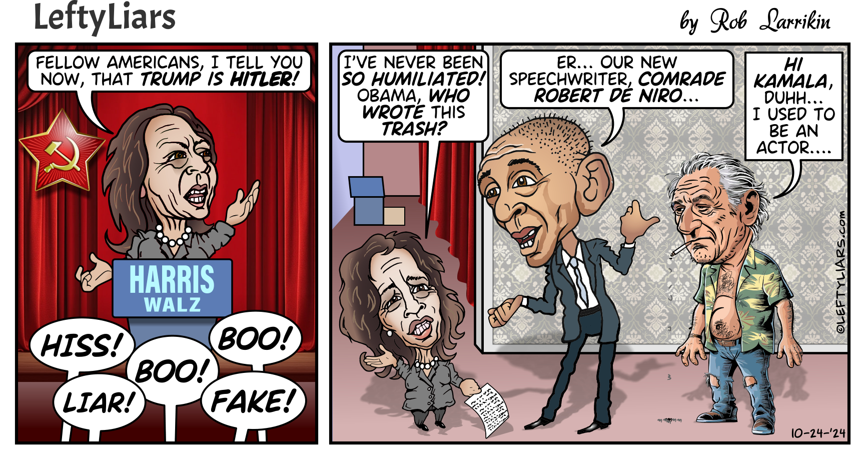 Robert De Niro Obama Kamala Harris cartoon