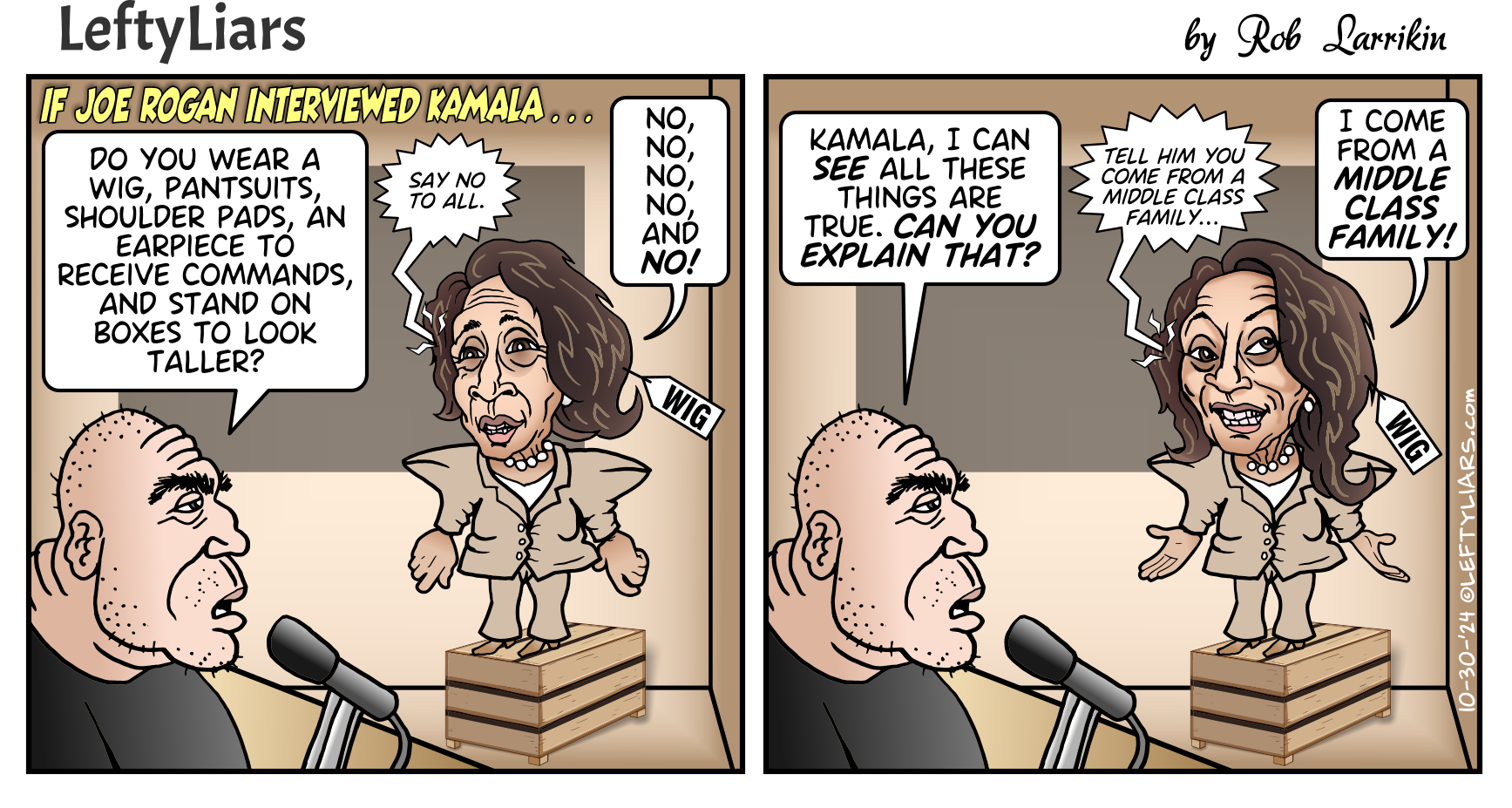 Kamala Harris Joe Rogan cartoon