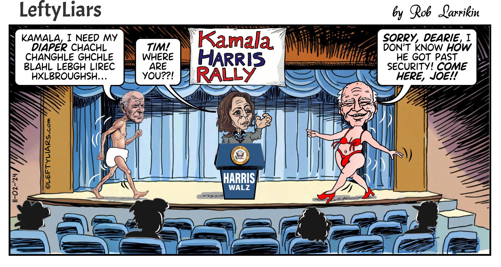 Kamala Harris Tim Walz cartoon