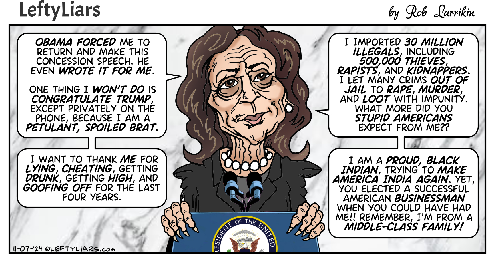 2024 Kamala Concession Speech cartoon